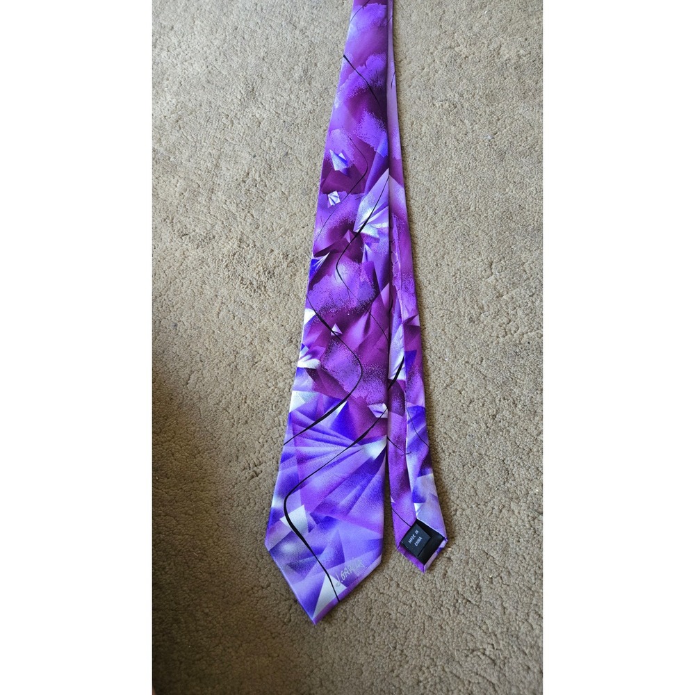 J. Garcia Facets 1 Special Edition Artist Proof No 5 Purple Abstract Silk Tie